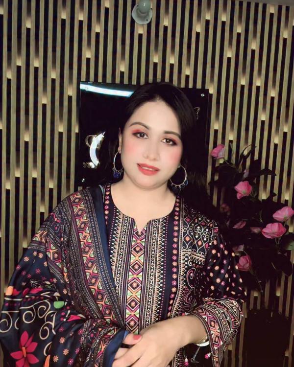 ডিপ নেভি কটনসিল্ক থ্রিপিস